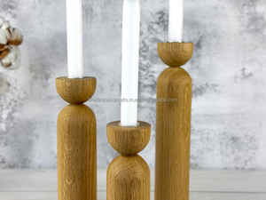 Bougeoir élégant en bois de manguier fait à la main pour la décoration intérieure moderne et l'utilisation de Noël - Product Image 5