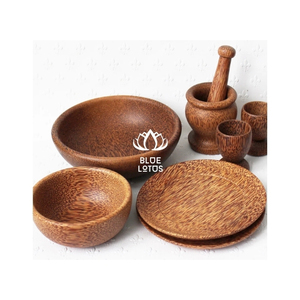 Tazón de Madera de Coco Seguro y Elegante, Ideal para Servir Bocadillos Crujientes y Arroz Caliente - Product Image 1
