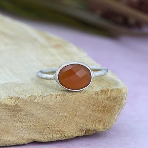 Anillo de Cornalina Natural, Plata de Ley 925, Gema Naranja, Hecho a Mano, Anillo Boho Simple para Mujer, Joyería al por Mayor - Product Image 6