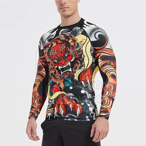 <b>Compression</b> <b>Shirts</b> Long Sleeve Custom BJJ Rash Guard MMA Heat-Transfer Printed <b>Men's</b> Full Sleeve Breathable Eco-Friendly Quick - Product Image 2