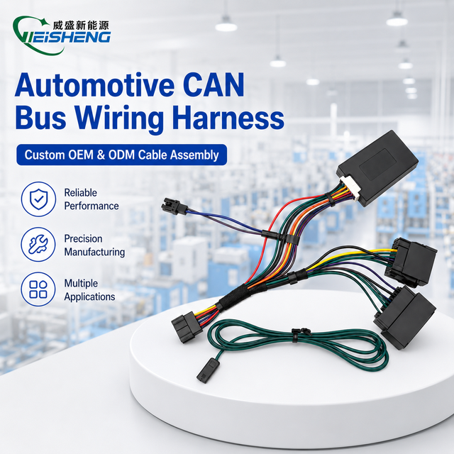 Custom Automotive CAN Bus Wiring Harness Cable Assembly for ECU and Vehicle Control Systems