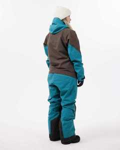 Women's Teal Snowboard Jumpsuit <b>Waterproof</b> Synthetic Insulated Zip Closure One Piece Ski Suit Outdoor Wear - Product Image 3