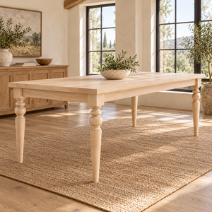 Pieds de table modernes en bois de caoutchouc massif tournés, naturels, non finis, de haute qualité, robustes, pour usage en villa, personnalisation OEM - Product Image 3
