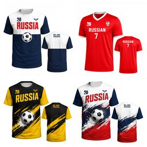 เสื้อฟุตบอลแฟนคลับสไตล์รัสเซีย ปี 2026 ระบายอากาศได้ดี เสื้อเชียร์ฟุตบอลแบบสั่งทำพิเศษ เสื้อยืดสำหรับการแข่งขัน - Product Image 1