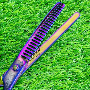Great Performance Curved Thinning Scissors Multi Color 40 Teeth Hair <b>Shears</b> Reversed Thinner Professional Barber Styling <b>Tool</b> - Product Image 3
