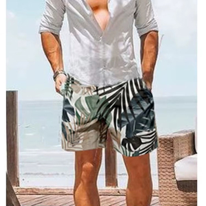 Men's Comfort Elastic Waistband High-quality Custom Logo Summer Beach Canvas Quick Dry Breathable Eco-Friendly Shorts For Men - Product Image 6