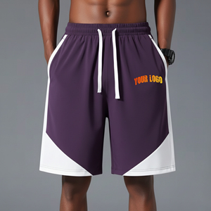 Nouveaux shorts de jogging pour hommes 2026 100% coton, logo imprimé DTF personnalisé, 2 tons, streetwear respirant et confortable - Product Image 4