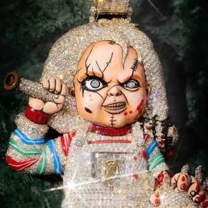 Pendentif 3D Chucky en Moissanite VVS taille brillant, serti griffe, personnalisable, en argent sterling 925 plaqué or, luxe unisexe, style glacé - Product Image 5