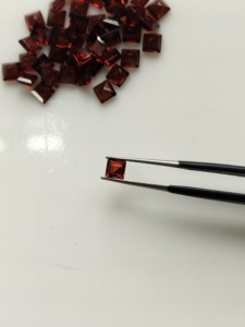 Natural Red <b>Garnet</b> 4MM Square Step Cut Best Quality Loose Gemstone for Jewelry Making - Product Image 1