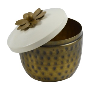 Black Theme Vintage Design Metal Dry Food <b>Cookies</b> and Candy Pots with Flip Top Lid and Painted Finish - Product Image 2