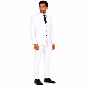 Custom Logo Mens Formal Suit 3 Button Notch Lapel Business Suit Coat Trousers <b>Set</b> Solid Color Custom Men Business Suit <b>Set</b> - Product Image 3