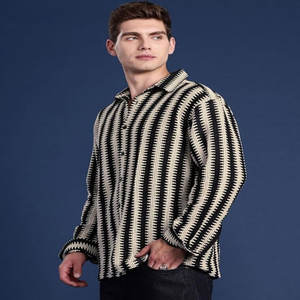 Chemise décontractée à manches longues pour homme, logo personnalisé OEM, anti-froissement, respirante, 100% coton biologique, été, unie, 2024 - Product Image 5