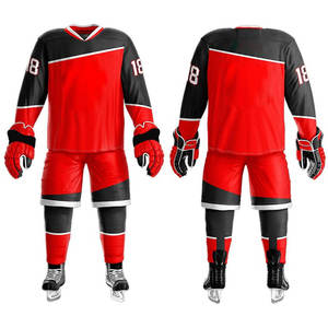 Tenues de hockey sur glace pour équipe, doublure respirante, imprimées, grandes tailles, personnalisables, vêtements d'entraînement sportif, compétition hivernale, 100% coton - Product Image 1