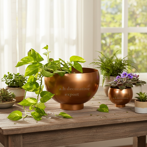 Juego de Macetas de Acero Inoxidable Ecológicas Modernas de Lujo, Macetero con Pedestal, Decoración para Interiores del Hogar, Jarrones de Escritorio para Suculentas - Product Image 3