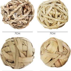 Boule d'ornement de Noël, ensemble de décorations d'arbre en paille tressée faites à la main, ornement suspendu écologique pour la décoration des fêtes - Product Image 2