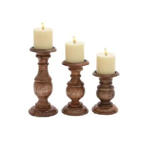 Porte-bougie en bois fait main, décoration décorative pour la maison, centre de table pour la salle à manger, le salon, les mariages et les événements spéciaux - Product Image 1