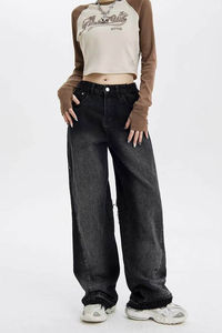 Glory Zone Premium - Dernier design - Jeans de créateur de qualité supérieure avec patch étoile vieilli personnalisé - Coupe ample et tendance - Product Image 2