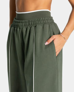 Pantalones deportivos 100% French Terry color verde oliva de alta calidad para mujer, pantalones deportivos personalizados para mujer, pantalones deportivos de descanso para mujer, pantalones deportivos tipo pipe line para mujer - Product Image 6