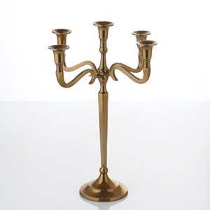 New Aluminum High Quality Candelabra Decorative Golden Finishing 5 Arms Handmade <b>Candle</b> Holder Stand Home Hotels Decors for Sale - Product Image 1