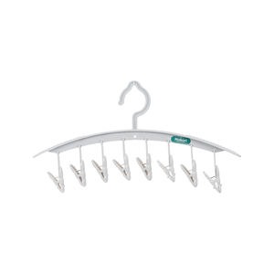 Hokori 1T laundry drying hanger featuring 8 secure <b>pegs</b> and durable plastic construction for neat <b>clothing</b> organization. - Product Image 2