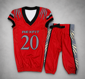 Conjunto de Uniforme de Fútbol Americano Unisex Rexfit, Pantalones y Camiseta con Estampado 3D Sublimado, Malla Transpirable, Cuello en V, Sin Mangas, Absorbe la Humedad - Product Image 1