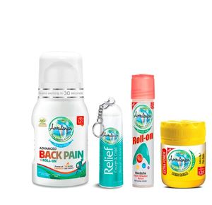 AMRUTANJAN Roll-on pour le mal de dos (50ml), Inhalateur nasal soulageant (10ml) et Baume extra puissant (8ml) pour une relaxation plus rapide (Élimine la douleur) - Product Image 1