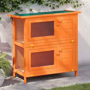 Grande cage rectangulaire en bois brun pour lapins, cage pour animaux de qualité supérieure - Product Image 1
