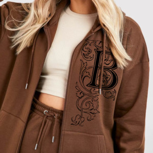 Women Plus Size 2 in 1 Printed Velour Tracksuit Set Hooded Full Length <b>Pants</b> Side Pockets Solid Color Casual Autumn Wear - Product Image 3