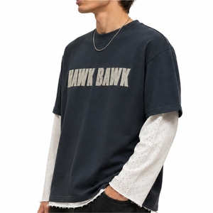 เสื้อยืดแขนยาวสองชั้นสั่งทำพิเศษ ผ้าฝ้าย 100% คุณภาพพรีเมียม ทรงโอเวอร์ไซส์ โลโก้ด้านหน้า เนื้อผ้านุ่ม สั่งทำตามแบบ ส่งออก คุณภาพดี - Product Image 3