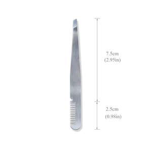 Wholesale Dual Function <b>Pointed</b> Tip Comb Tweezer for Eyebrow Shaping Precision Stainless Steel Handmade Luxury Hair <b>Removal</b> <b>Tool</b> - Product Image 4