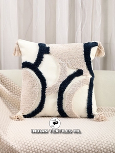 Custom Handmade Indian Cotton Luxury Woven Tufted <b>Sofa</b> Cushion <b>Cover</b> Household Pillow Cases Eco-Friendly Custom OEM Wholesale - Product Image 1