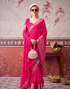 Indian Traditional Ethnic Casual Saree with Printed with Zari Weaving Work for Daily Wear and Festive Function for Women Outfit - Product Image 1