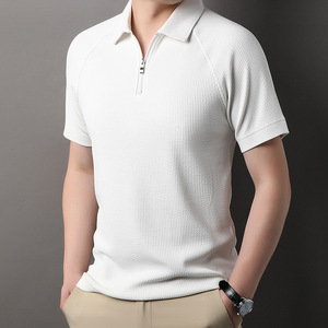 เสื้อโปโล OEM/ODM Mwns Nofyan Ind แบบสั่งทำโลโก้ได้ ผลิตในอเมริกา เสื้อโปโลถักแขนสั้นสำหรับผู้ชาย เสื้อยืดคอปกหลวมใส่สบายสำหรับฤดูร้อน - Product Image 5