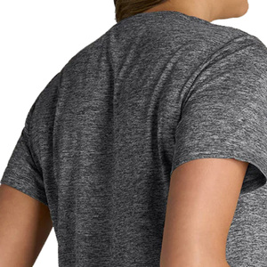 Camiseta de Manga Corta con Cuello en V para Mujer, Color Sólido, Logotipo, Ropa Casual, Corte Regular, 100% Algodón Orgánico, Tejido Ecológico de Secado Rápido - Product Image 4