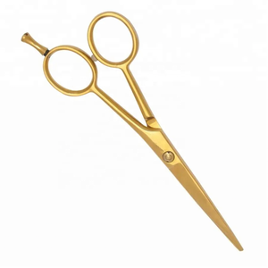 Vente en gros de ciseaux de coiffeur plaqués or de 7 pouces lame droite professionnelle de coupe de cheveux en acier inoxydable avec outil de beauté à pointe pointue - Product Image 3