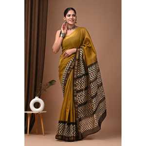 SAREE DE SEDA MAHESWARI con PATRÓN DECORATIVO - Product Image 1