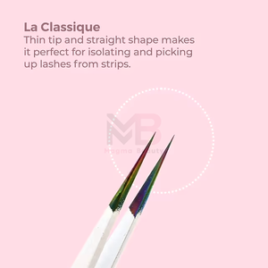 Pince à épiler professionnelle de haute qualité en acier inoxydable à pointe en fibre, avec embout règle, pour cils, avec poignée confortable - Product Image 4