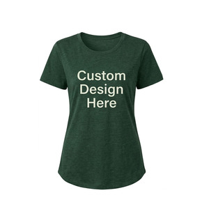 Wholesale Custom Printed Women's T-Shirt <b>Combed</b> Cotton Quick Dry Breathable Short Sleeve Round Neck Casual Jersey - Product Image 1