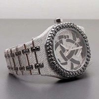 Montre analogique à quartz pour femme Luxe Diamond, boîtier irrégulier en acier inoxydable, verre saphir, fermoir déployant, 42 mm