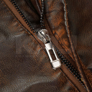 Modern Style <b>Men</b> <b>Leather</b> Winter Jacket Canvas Fabric Stand Breathable Windproof High Quality Soft Interior Comfortable Fit Front - Product Image 3