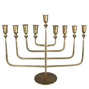 Handmade Iron Menorah Candle Holder For Traditional Religious Events And Elegant Home Decoration Supplies - Product Image 1