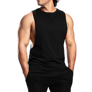 เสื้อกล้ามออกกำลังกายผู้ชายแบบเว้าลึก ผ้าคอตตอนผสมสแปนเด็กซ์ แห้งเร็ว สั่งทำได้ - Product Image 4