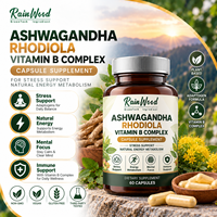Capsules Premium d'Ashwagandha, de Rhodiola et de Complexe de Vitamines B, OEM ODM, Complément Alimentaire pour Soutenir le Métabolisme Énergétique
