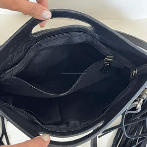 Nouveau Sac à Main de Luxe 2026 pour Femme en Cuir Véritable à Motifs Carrés, Sac à Bandoulière Haut de Gamme avec Poignée Supérieure et Franges - Product Image 6