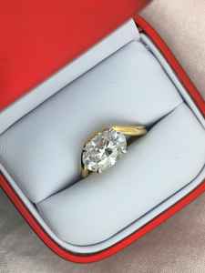 Anillo de Diamante Cultivado en Laboratorio con Corte Ovalado Personalizado, Oro Sólido de 14k, Certificado IGI, Color Blanco D, para Mujer y Hombre, Aniversario - Product Image 4