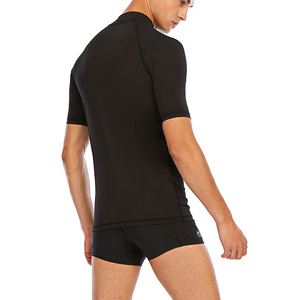 T-shirt de compression à manches courtes pour homme, noir, séchage rapide, polyester, haut de sport pour adulte - Product Image 3