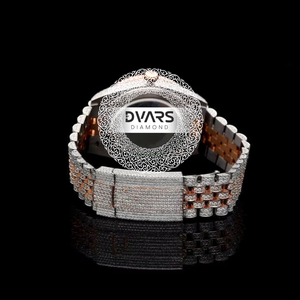 นาฬิกาข้อมืออัตโนมัติประดับเพชร ดีไซน์พิเศษ สี D ระดับความสะอาด VVS1  คริสตัลโมอิสซาไนต์ แซฟไฟร์  ตัวเรือนสแตนเลสสตีล ระดับพรีเมียม หรูหรา - Product Image 4