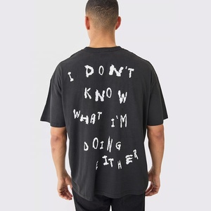 Camiseta de Algodón 100% con Logotipo Personalizado, Camiseta de Algodón Grueso para Hombre, Estilo Urbano, Camiseta Extra Grande de Algodón 100% para Hombre - Product Image 2