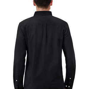 Chemises habillées décontractées pour hommes, coupe classique, manches longues, 100% coton respirant, sergé d'été, anti-plis, col montant simple - Product Image 2