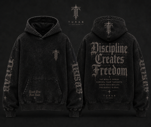 TURAB <b>Gothic</b> <b>Hoodie</b> Black 100% Cotton Fleece 330g Oversized Fit Silk Screen Printed Unisex Eco-Friendly Winter Pocket - Product Image 2